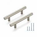 Cabinet pulls Brushed Nickel stainless steel - 5.9" length, 3-3/4” hole center