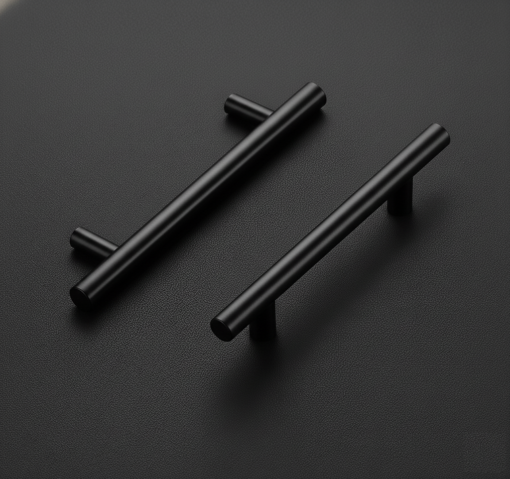 Cabinet pulls Matte Black stainless steel - 5.9" length, 3-3/4” hole center