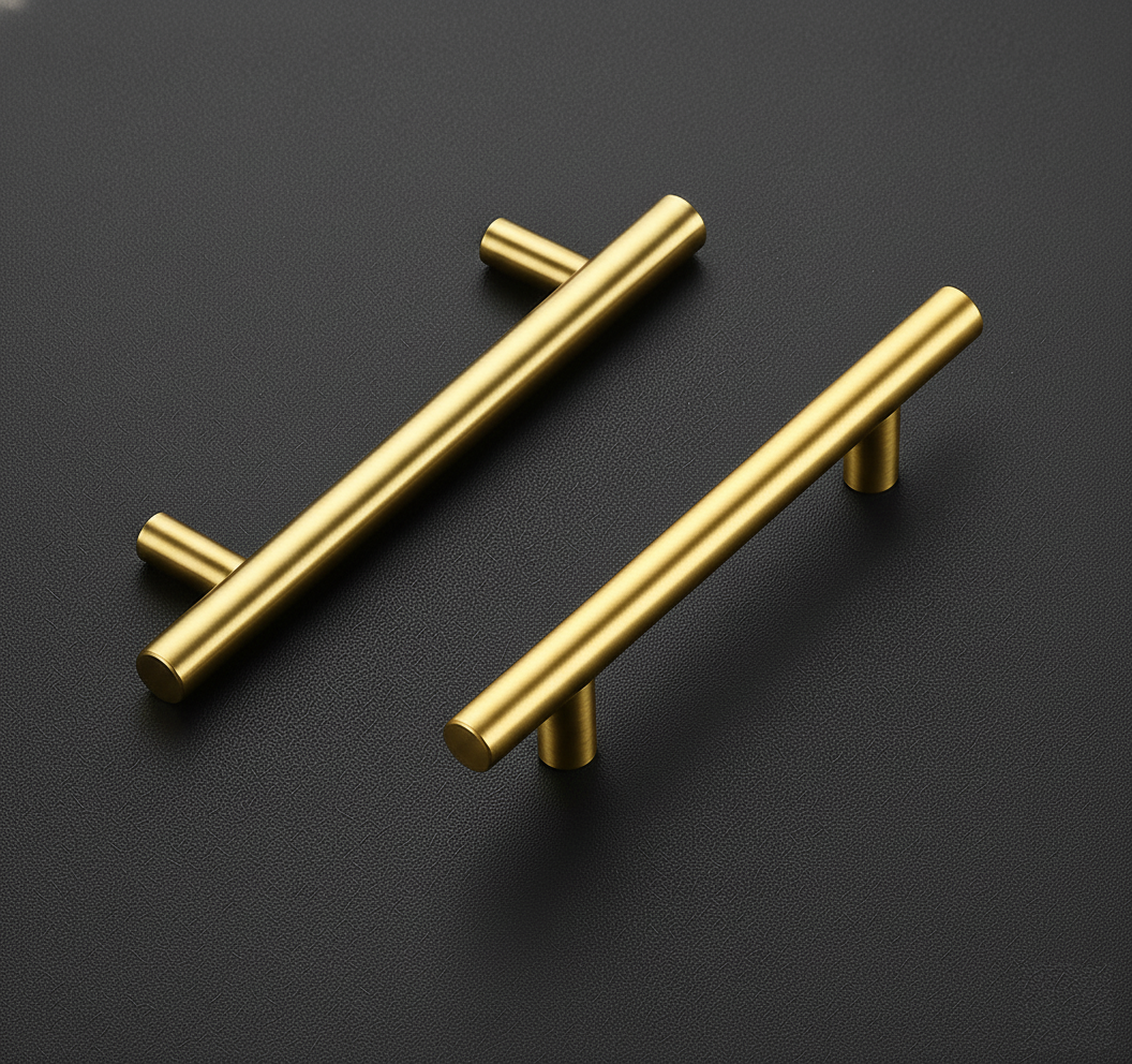 Cabinet pulls Brushed Brass stainless steel - 5.9" length, 3-3/4” hole center