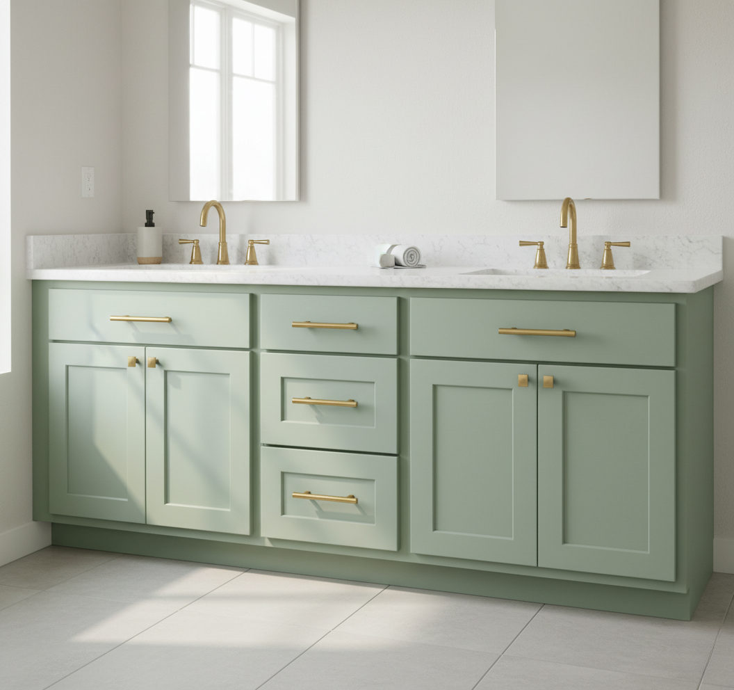 Cabinet pulls Brushed Brass stainless steel - 5.9" length, 3-3/4” hole center