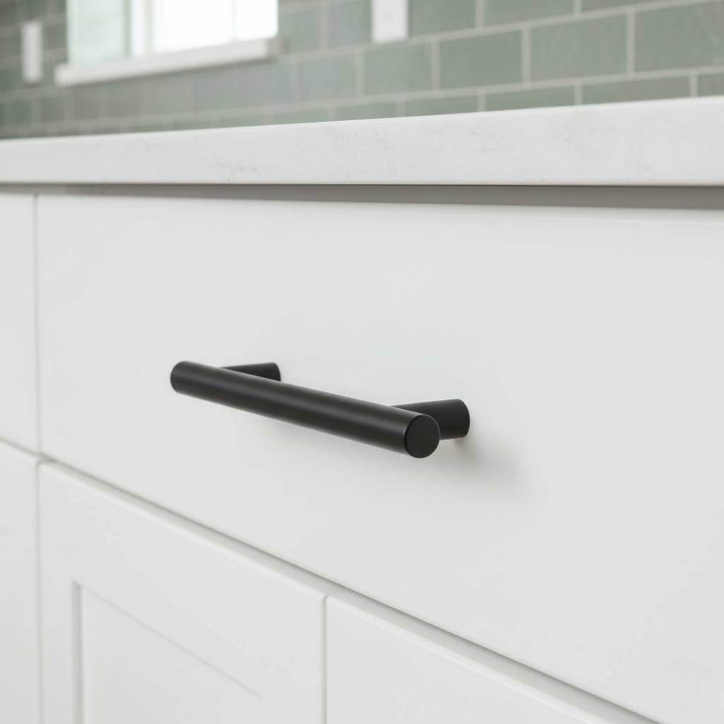 Cabinet pulls Matte Black stainless steel - 5.9" length, 3-3/4” hole center