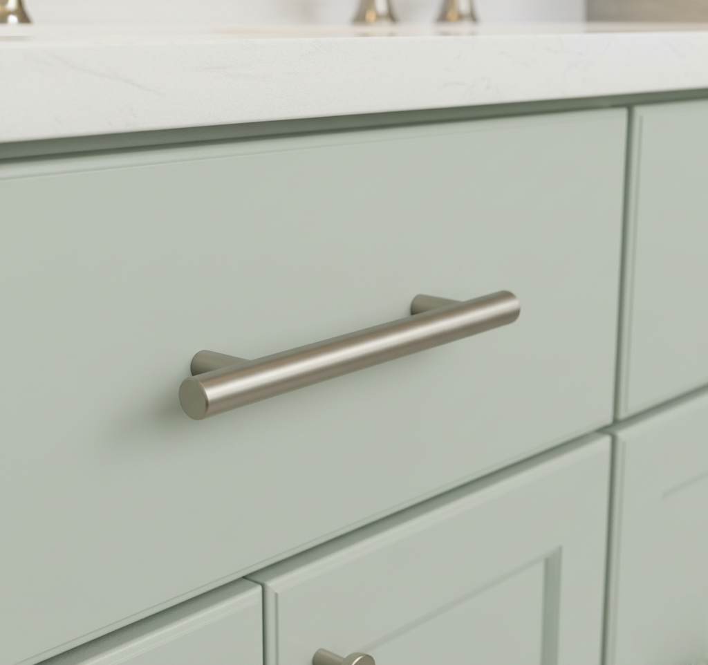 Cabinet pulls Brushed Nickel stainless steel - 5.9" length, 3-3/4” hole center