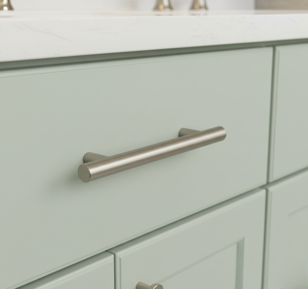 Cabinet pulls Brushed Nickel stainless steel - 5.9" length, 3-3/4” hole center